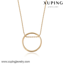 43772 xuping 18 banhado a ouro atacado elegante ladies jewelry rodada gancho em forma de pingente de colar